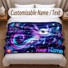Axolotl Theme Soft Blanket Personalized Custom Name Text Print Warm Blanket Home Sofa Bedroom Decor