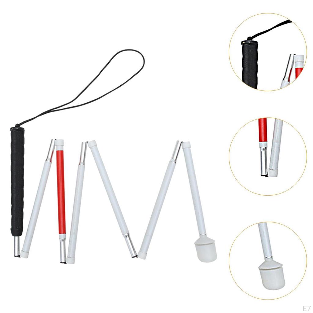 Vakbotos járókeret, összecsukható, könnyű alumíniumötvözetből készült túrabot időseknek, 4 szekciós, 112 cm