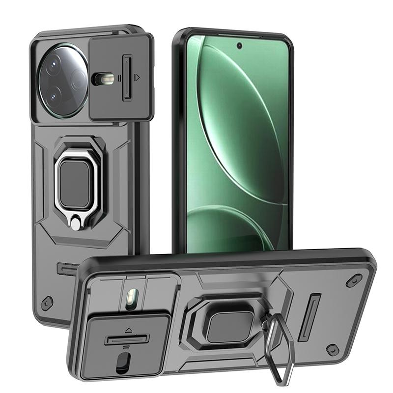 Armor Funda For Xiaomi Poco F7 Pro 5G Slide Lens Protector Ring Stand Back Cover For Poko Little F7 Ultra PocoF7 F 7 Pro 5G Capa