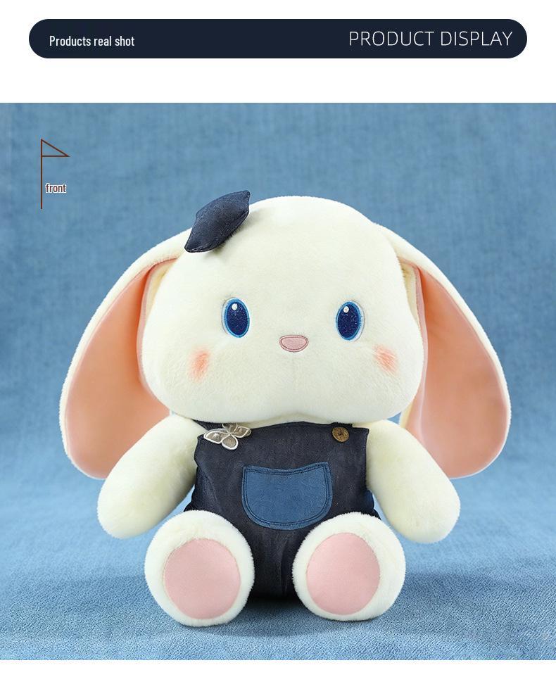 Original Cute Denim Rabbit Plush Toy with Lace Skirt - Perfect for Children's Birthday Gift and Decoration