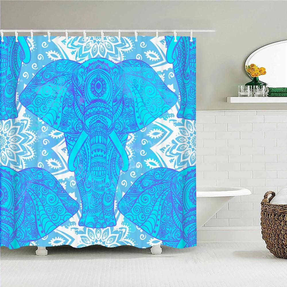 Indian Bohemian Style Shower Curtain Bathroom Waterproof Cloth Printed Mandala Decoration Bath Curtains large 240x180 With Hooks