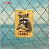 Vintage Raccoon Wash Your Hands Metal Sign, 2D Flat Tin Plaque, Pre-Drilled, 7.9x11.8 Farmhouse Decor