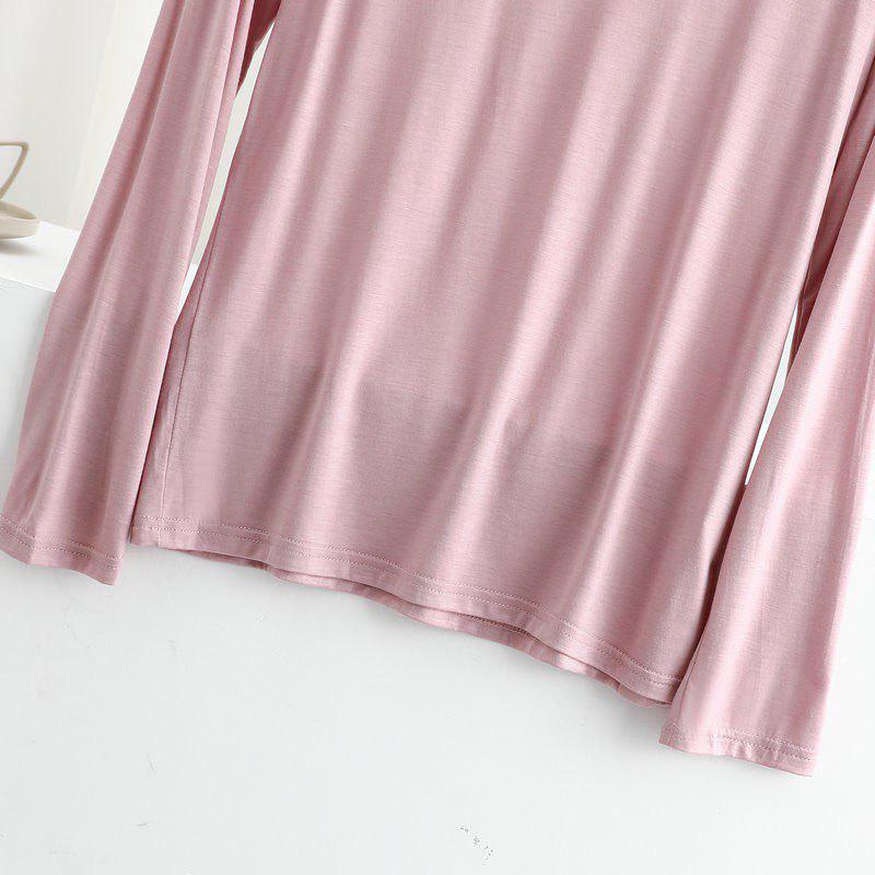 Women's Spring/Summer Modal Round Neck T-shirt - Thin Long Sleeve, Loose, Slimming, Plus Size, Outerwear Top