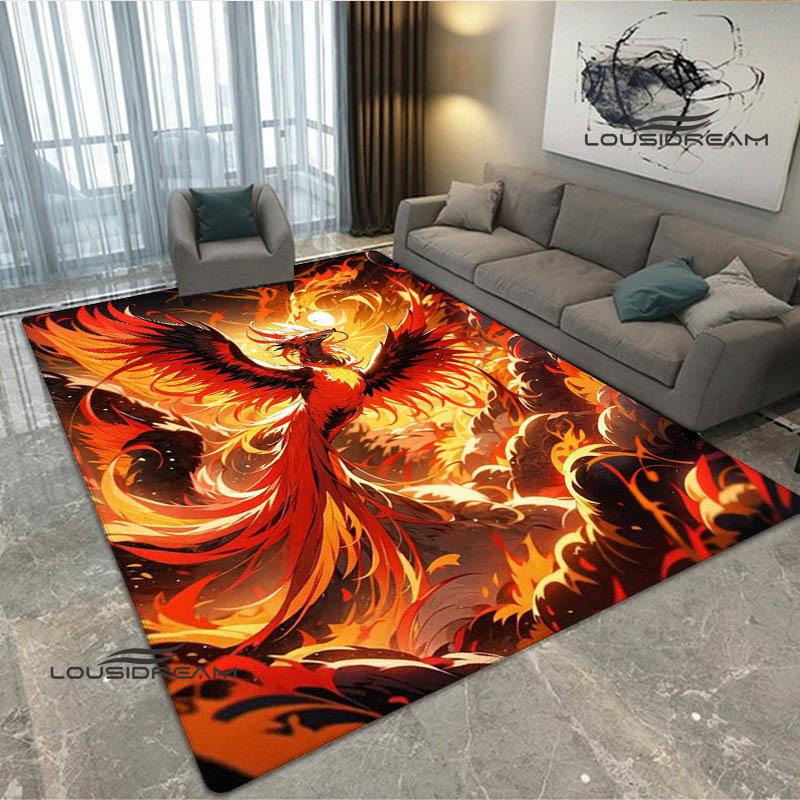3D Phoenix Printed Carpet Kitchen Mats Non -slip Carpet Outdoor Carpets Area Rug Bedroom Decor Pink Room Decor Birthday Gift