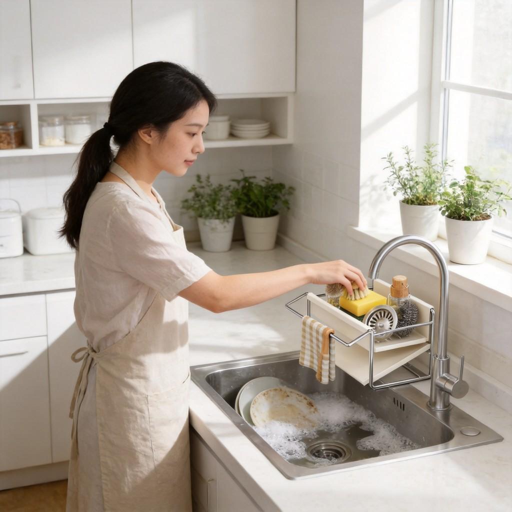 Stainless Steel Kitchen Sink Drain Rack With Water Drainage And No Installation For Home Use