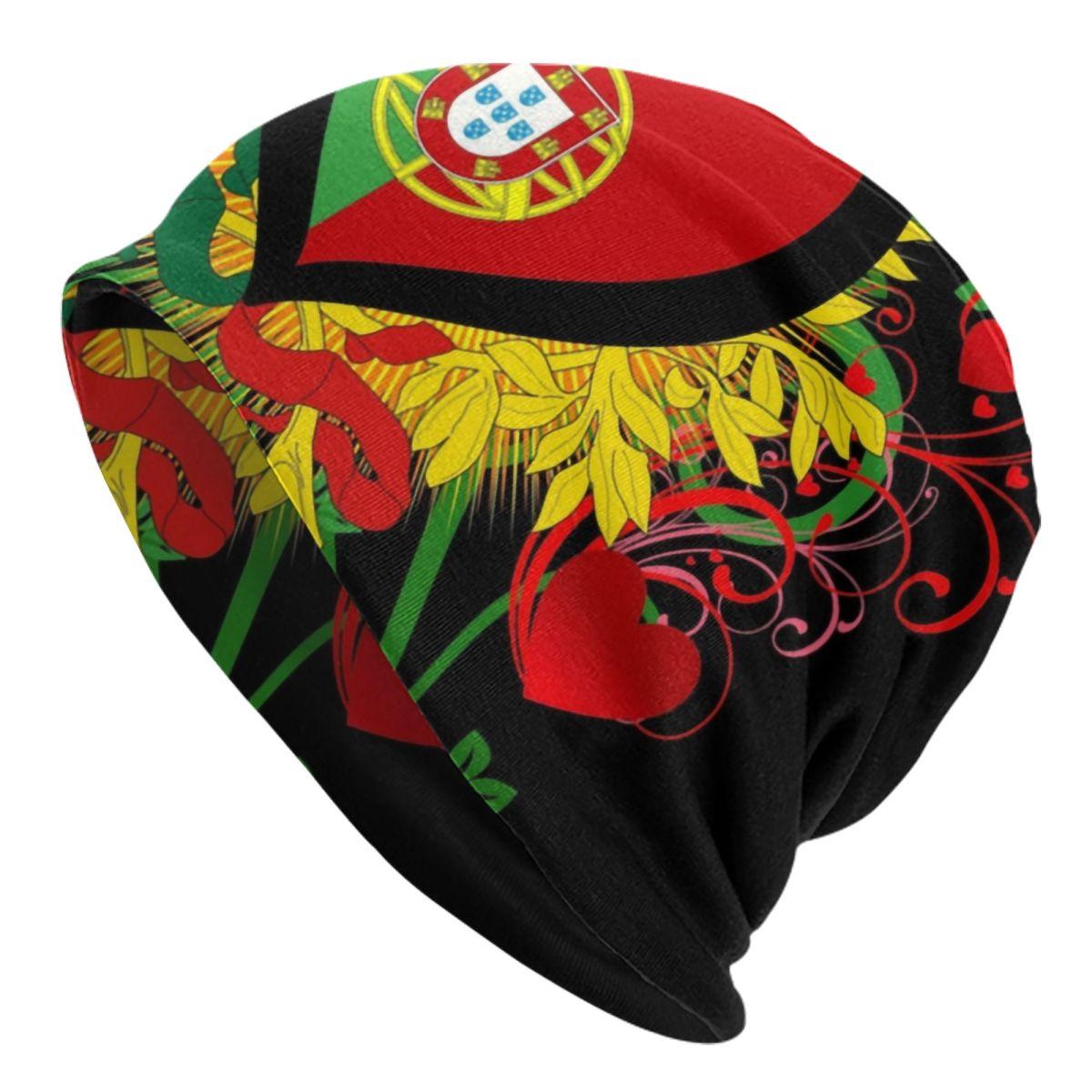 

Custom Portugal Flag Heart Gifts Bonnet Hats Street Knitting Hat For Unisex Women Warm Winter Portuguese Skullies Beanies Caps Beanies Hat
