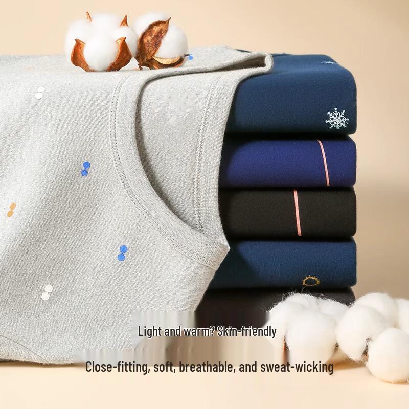 Langsha Teen Boys' Pure Cotton Thermal Underwear Set