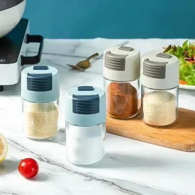 Press Type Salt Control Bottle Kitchen Quantitative Seasoning Jar Household Seasoning Box Sealed Moisture-proof Seasoning Bottle