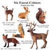 Oenux 8 Stück Wildtiere Wald Eule Fuchs Hirsch Eichhörnchen Hase Actionfigur Modell Miniatur Kuchenaufsätze Lernspielzeug Kinder Geschenk