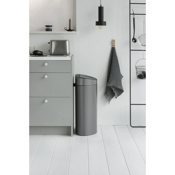 BRABANTIA Poubelle Touch Bin - 40L - Platinum
