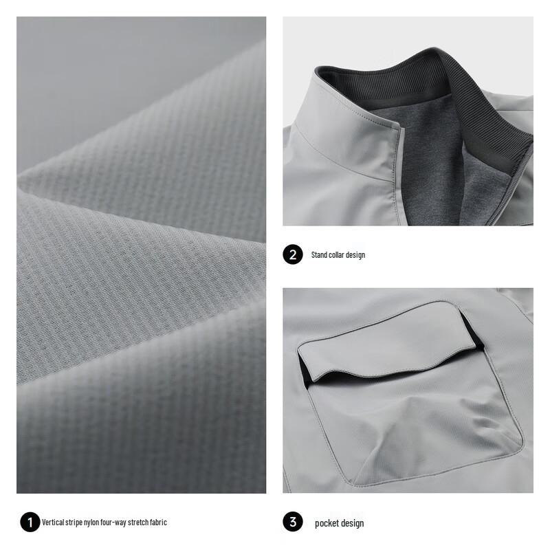 SEPTWOLVES Men's Stand Collar Reversible Jacket