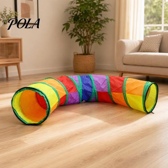Cat Rolling Tunnel Rainbow Toy, Collapsible Hide with Peek Hole, Zippered Interactive Toy Modular Tunnels, Can Be Freely Combined for Indoor