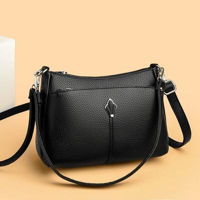 Bolsa de Ombro Retrô Feminina, Bolsa Transversal Simples, Bolsa de Ombro de Cor Sólida Adequada para Uso Diário, Deslocamento e Compras