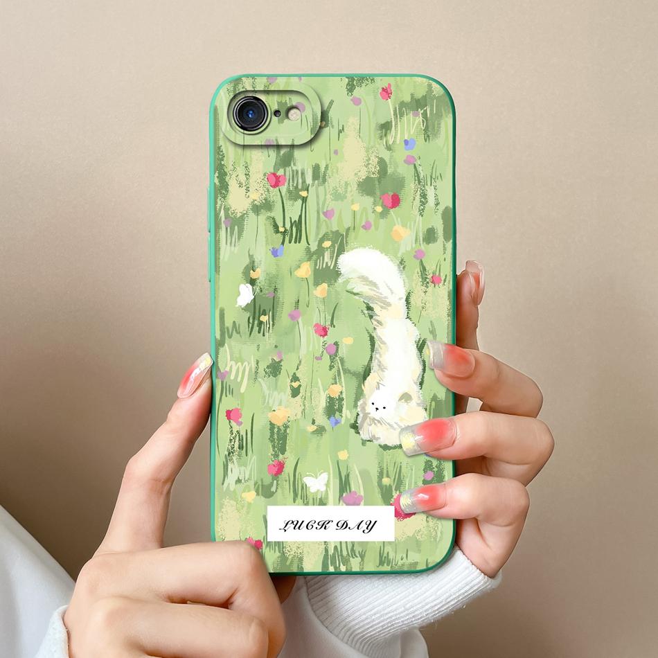 For iPhone 7 8 Plus Case Cute Animals Phone Cover For iPhone 6 SE X XR XS Max Camera Protection Soft Liquid Silicone Back Covers