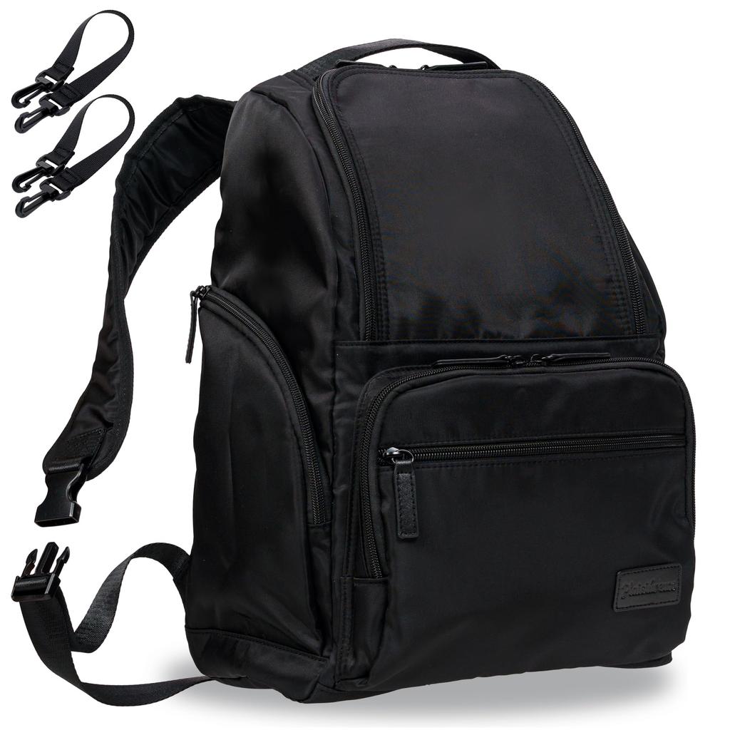 Plaisiureux Mother's Backpack, Water-Repellent, Large Capacity, Lightweight, with Thermal and Cooler Pockets, Waterproof Back, Nylon, Stroller Hook,