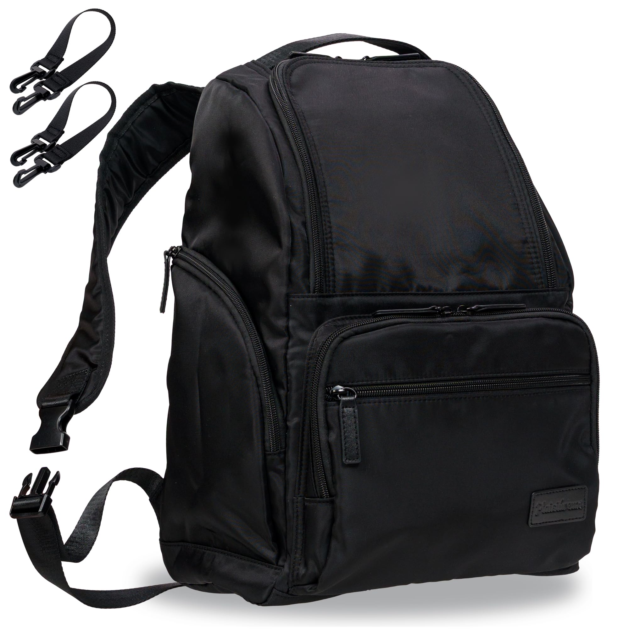 

Plaisiureux Mother s Backpack, Water-Repellent, Large Capacity, Lightweight, with Thermal and Cooler Pockets, Waterproof Back, Nylon, Stroller Hook,