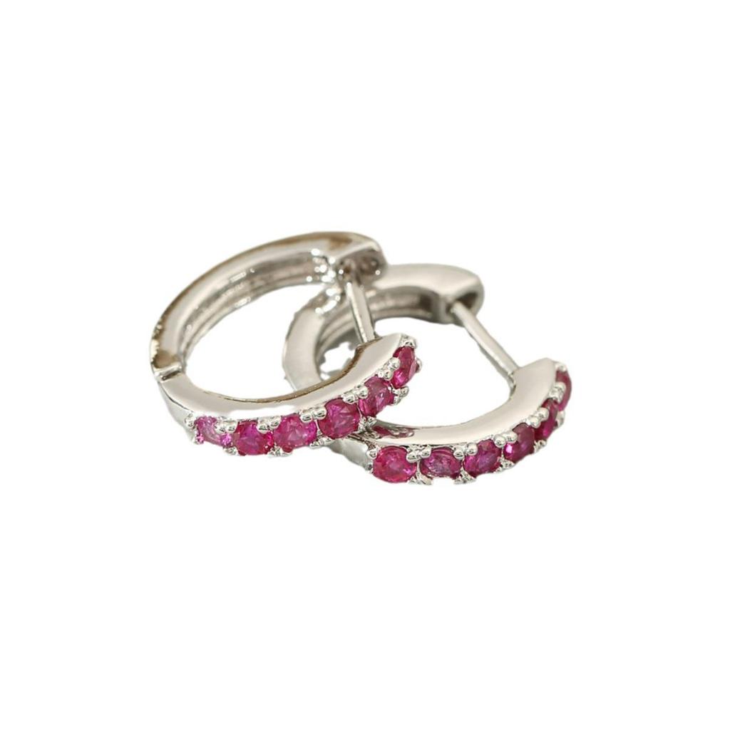 European & American Zircon Ear Cuff: Luxurious Silver Copper Round Circle Earrings for Women with Simple Korean Style Ear Bone Design