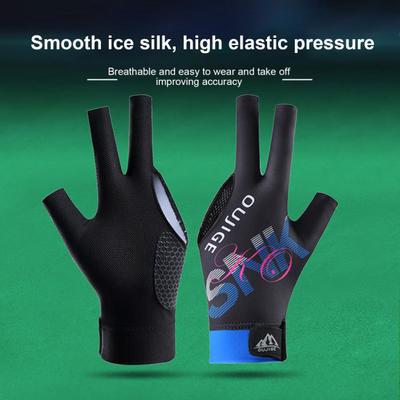Guantes de billar de 3 dedos para mano izquierda, guantes deportivos para taco de billar, transpirables, elásticos, para hombres y mujeres