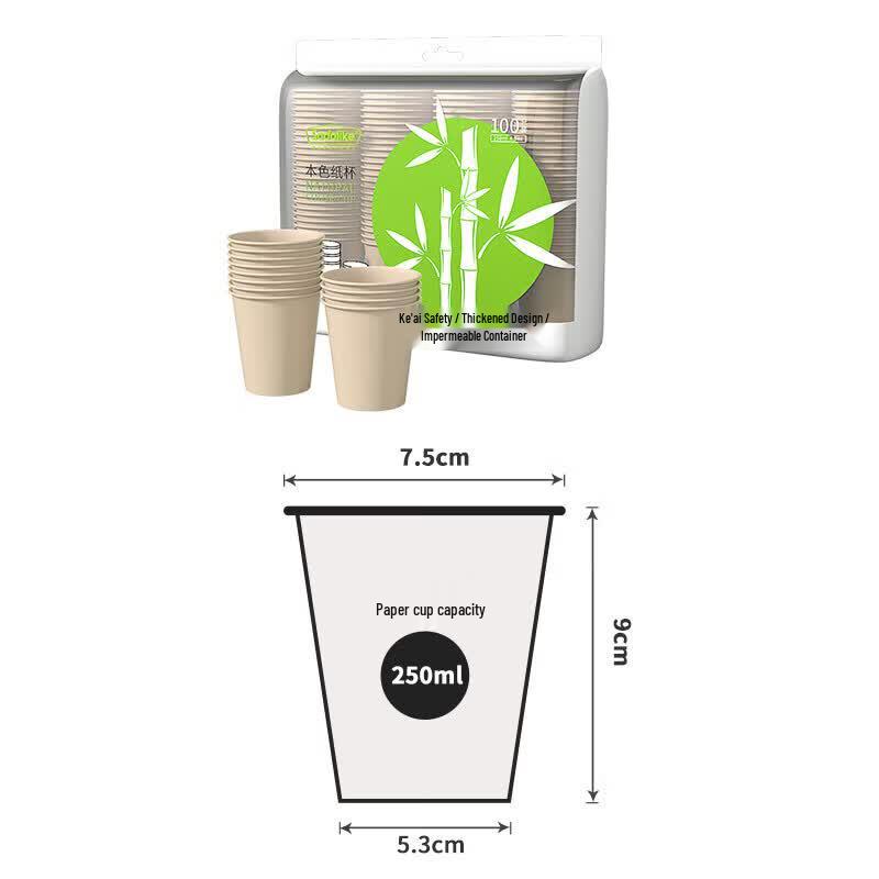 Sodolike 9oz Disposable Bamboo Pulp Paper Cups