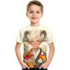 Nuovi Vestiti Cartoni Animati Gatto Estivi 2025 per Bambini, Maglietta Stampata Gatto 3D, Vestiti a Maniche Corte per Bambini, Moda Bambini T-s