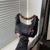 Elegante Schwarze Perlen-Bestickte PU-Handtasche Stilvolle Lässige Umhängetasche Für Damen