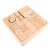 FlyCreat Wooden Building Blocks for Smile Educational Wooden Building 3D Finger Gift 2-Year-Olds - 23-Piece Set, Cubes, Toys, Blocks, Unpainted,