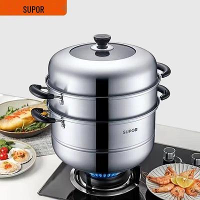 Supor 30cm doppelwandiger Dampfgarer aus 304 Edelstahl