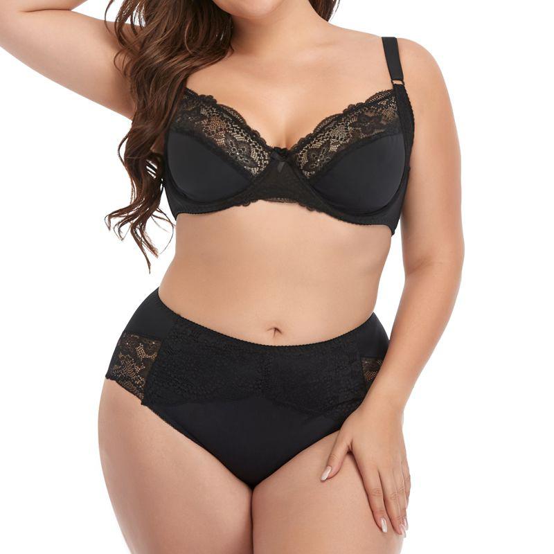 

Женские бюстгальтеры и трусики Сексуальное кружево Бант Бюстгальтер Тонкие Удобные Брифы 85D 90D 95D 100D 105D 110D - 88709 90D чёрный