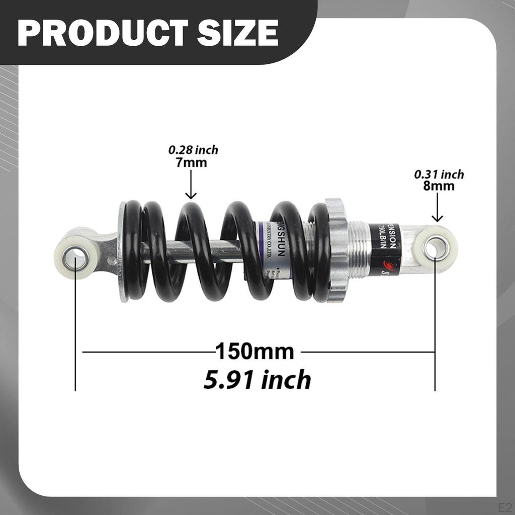 150mm Rear Shock Absorber, Absorber Replacement And Repair, 750lb Suspension Spring for Karts.