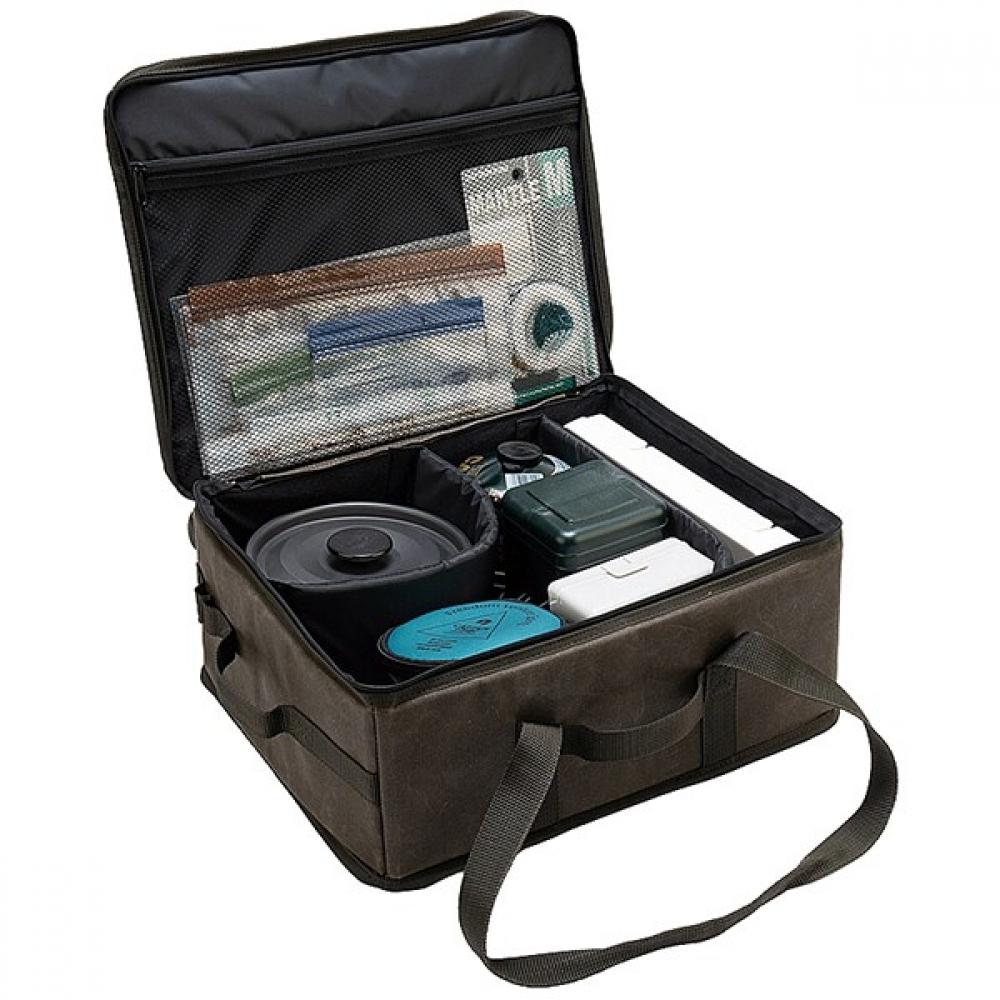 Captain Stag Ul 2074 [outdoor Tool Bag  Cotton Canvas Gear Box Bag With Mesh Pocket  Divider  Olive]