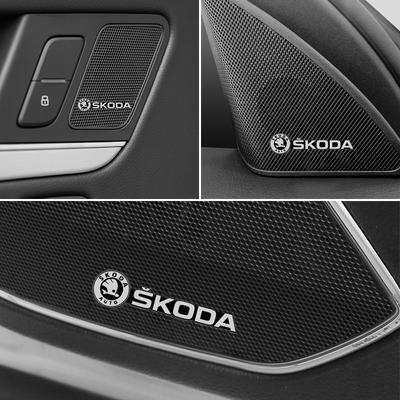 KOXI8 3D Aluminum Speaker Logo Badge Sticker Shockproof Stereo Emblem Decal Vehicle Interior Decor Parts For Octavia A5 A7 RS