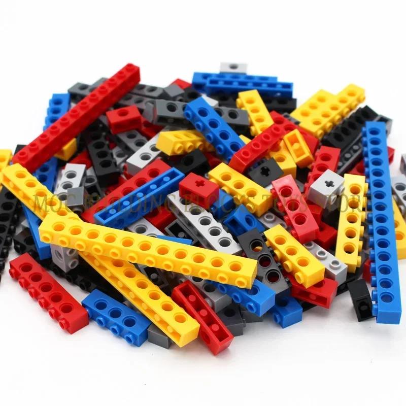 Technical Building Blocks Parts Bulk MOC Thick Bricks 6 Color Combination Accessories Studded Long Beams Robot Children Toys