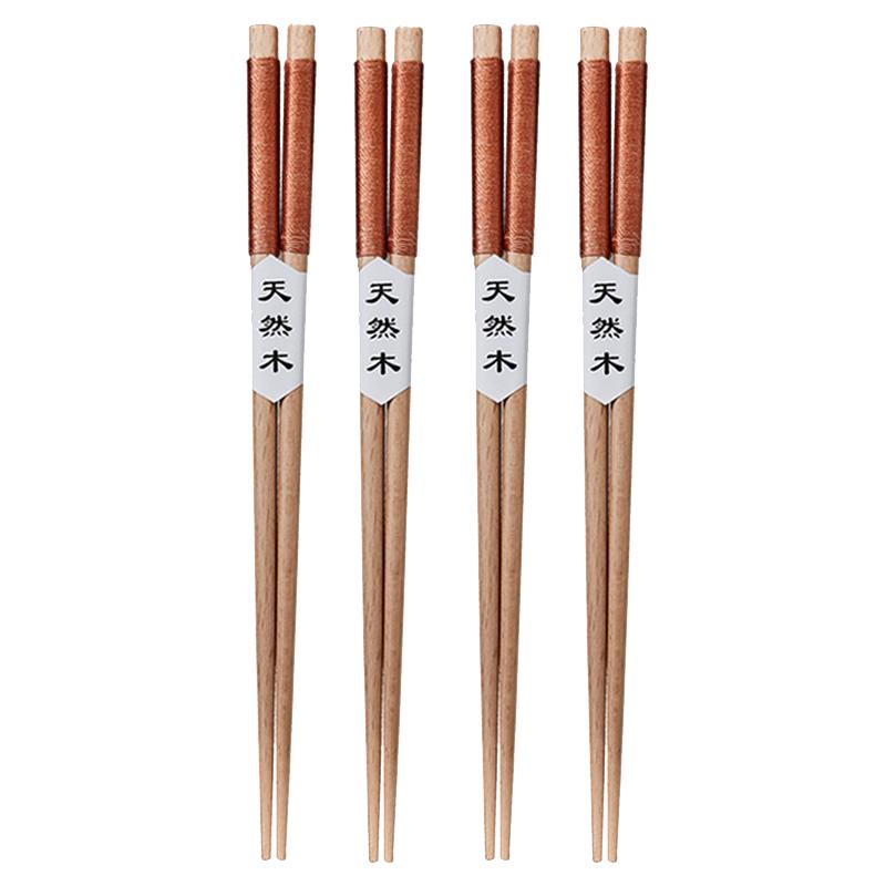 4 Pairs Chinese Chopsticks Japanese Sushi Sticks Wood Chopstick Set Reusable Korean Food Chop Sticks Wooden Kitchen Tableware