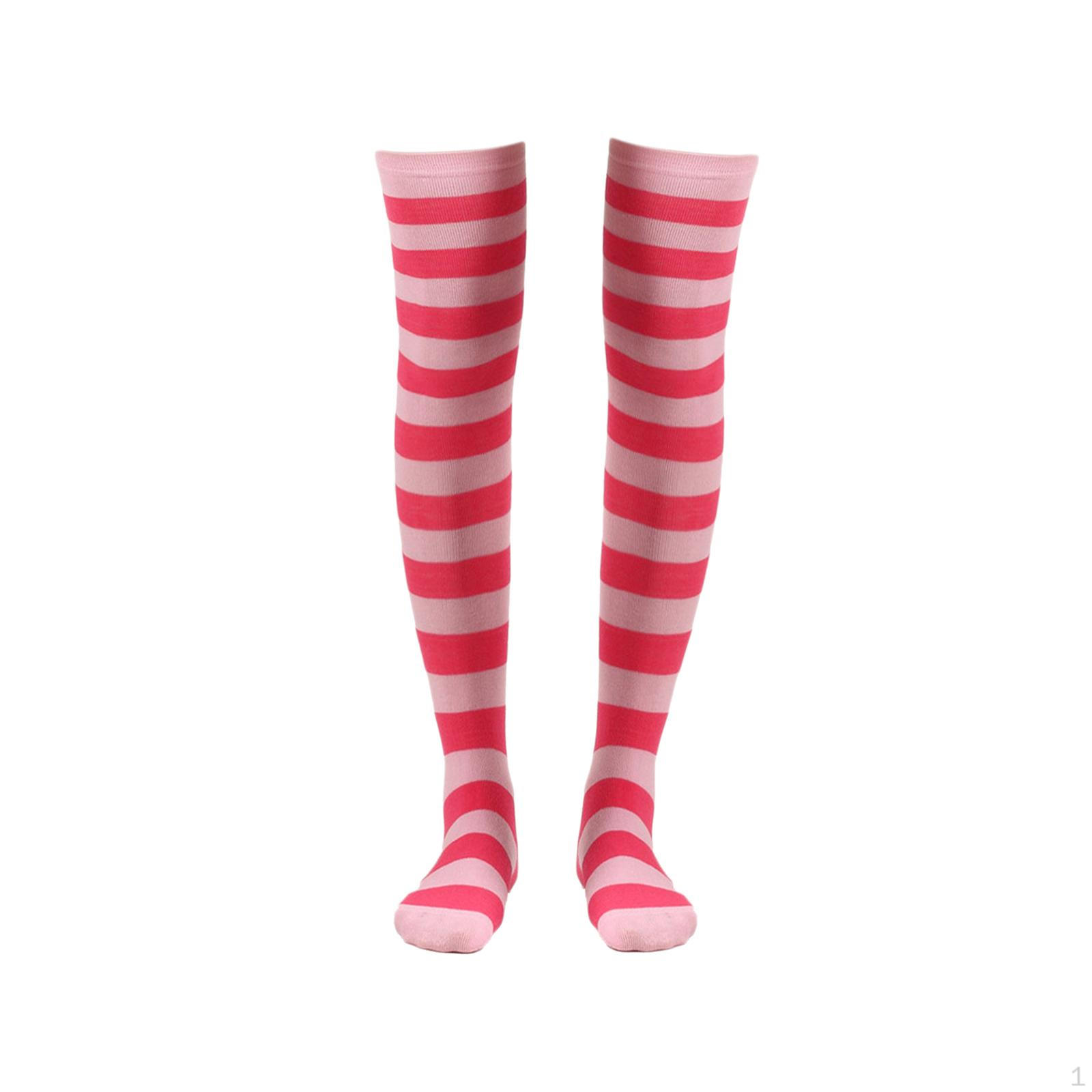 

Полосатые носки Косплей Удобные аксессуары для костюмов Ботфорты выше колена для 50cm розовый