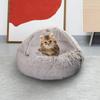 Cat Bed Plush Hooded Cave for Indoor Cats or Small Dog Beds, Doughnut Calm
