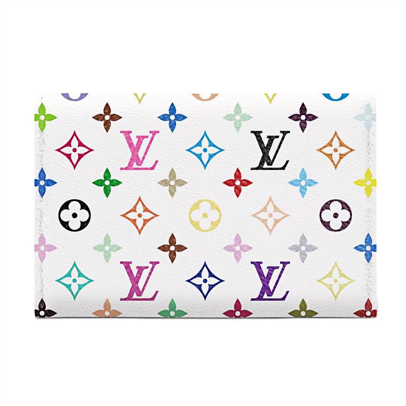 Louis Vuitton x Takashi Murakami Slim Card Holder Multicolor/White Monogram Canvas Women Wallets M27495
