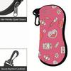Cute Medical Theme Printed Soft Eyeglasses Pouch,Sunglasses Case for Women,Portable Eyewear Protective Bag,Travel Glasses Accessories