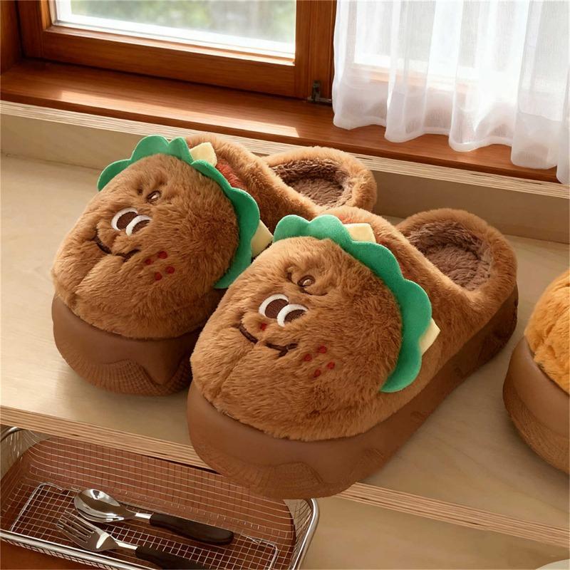 

Милые хлопковые тапочки для женщин, Толстая подошва для комфорта, Удобные шерстяные туфли для студентов дома 40-41 коричневый