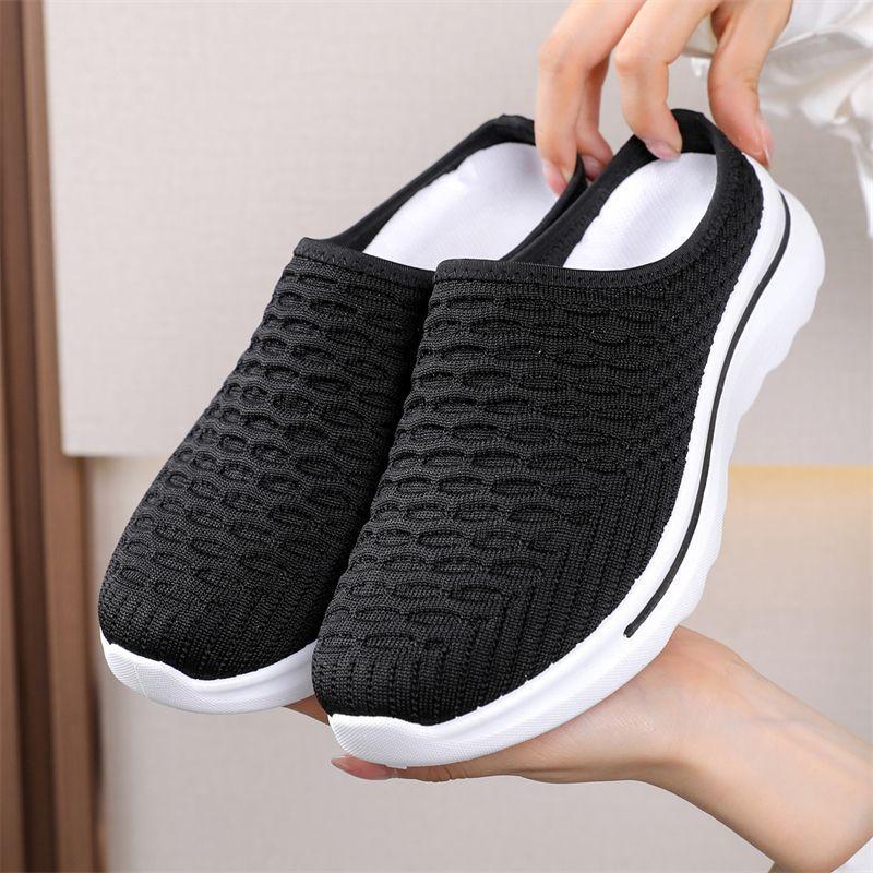 Summer New Sports Shoes for Women Wearing Baotou Cloth Slippers Women's Mesh Shoes Half Slippers for Women