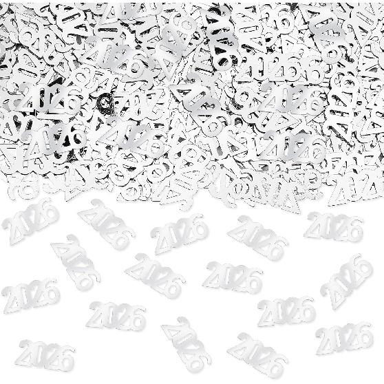 MARFOREVER Black Red 2026 Confetti, 2026 New Years Glitter Confetti Black Red 2026 New Year Table Scatters for Happy New Year Party Decorations 2026