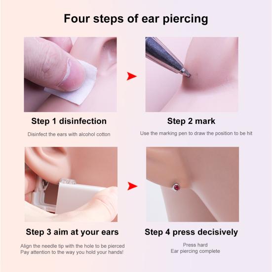 1 Set Ohrlochstecher Stecker Einweg-Piercing Tragbares Schmerzfreies Schnelles Piercing-Gerät für den Alltag