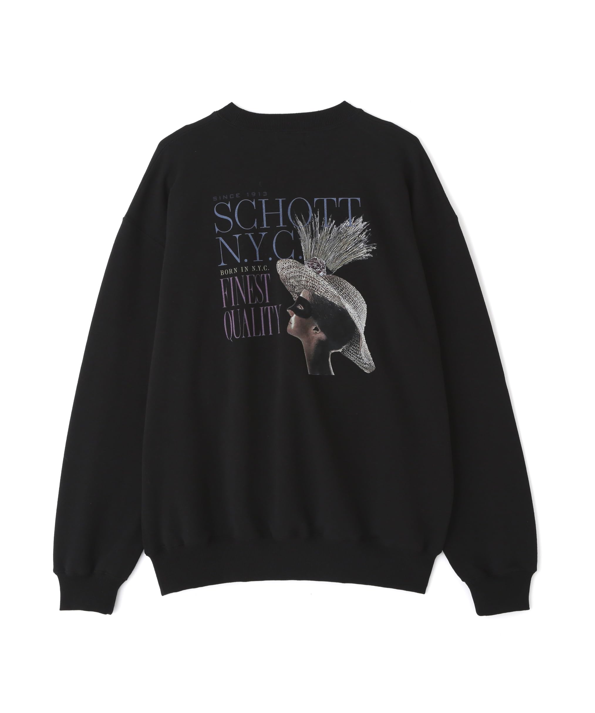 

Schott FINEST QUALITY CREW SWEAT, Men s, Size S, 010, Black, 782-4232004