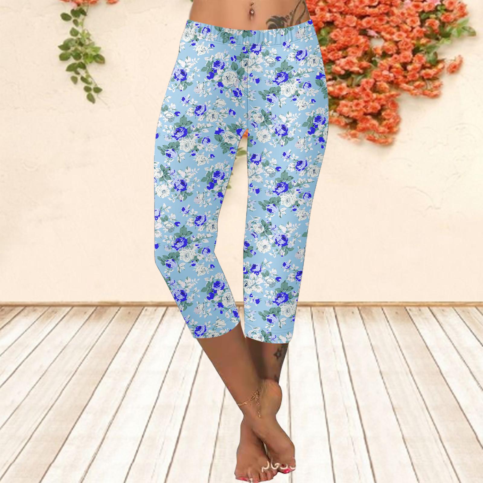 

Длинные брюки, летние короткие леггинсы, короткие узкие брюки, леггинсы больших размеров. Женские облегающие длинные брюки с 3D-принтом розовых роз. 8XL синий