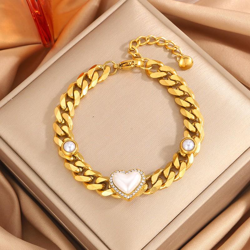 Korean Fashion Titanium Steel Diamond Inlaid Women's Luxury Bracelet