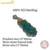 Sace Gems S925 Sterling Silver Certified 11*26MM Natual Jade Pendant Necklaces for Womne Engagement Cocktail Party Fine Jewelry