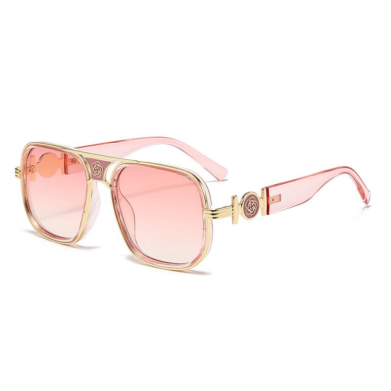 2026 new fashion big-name sunglasses European and American classic sunglasses women's large frame metal frame casual high sense