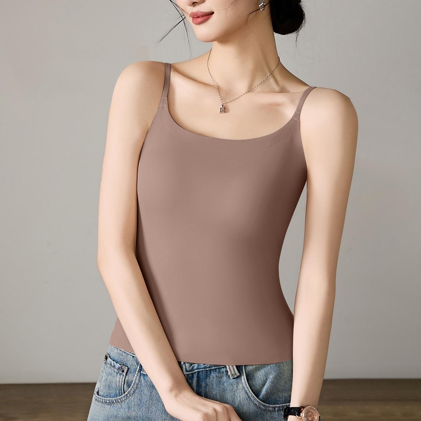 

Женская однотонная рубашка с чашкой для йоги, спортивное нижнее белье, жилет XXL кофейный