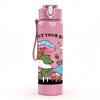 1PC Mushroom Elf Cartoon Print 750ml Color Plastic Sports Water Bottle Leakproof Flip Straw Lid Suitable for Sports Office Home Use