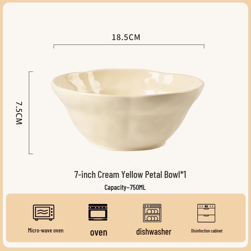 2025 New Style Large Cream Ceramic Ramen and Soup Bowl