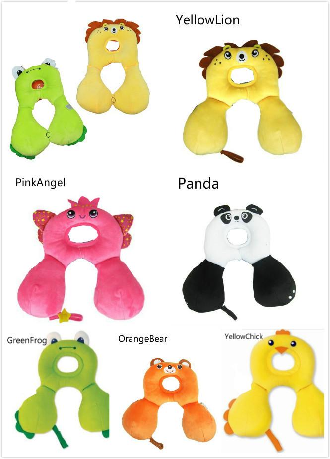 Baby Travel Pillow For Car Seats With Soft Polyester Filling And Cute Animal Prints